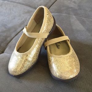 Gold glitter Balleto toddler size 7